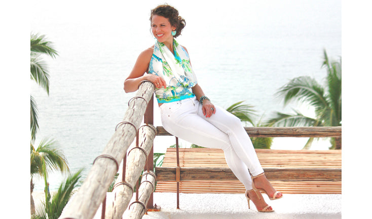 Silk Scarf Halter Top by Grey Hall Design