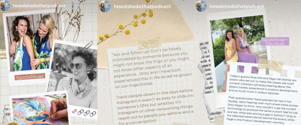 Grey Hall Design Luxury Silk Scarves - How'd She Do That Podcast
