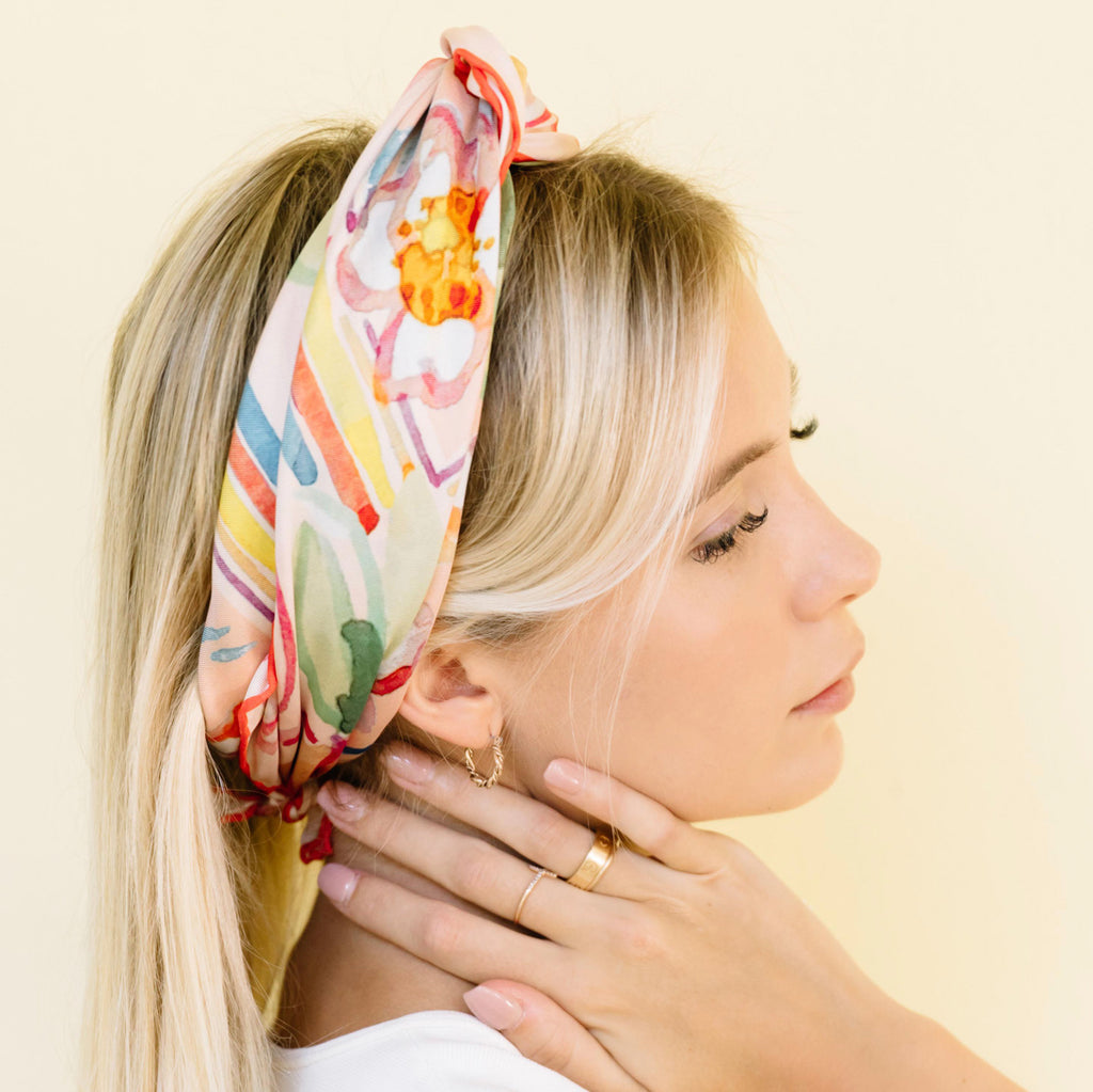 Banniere Collaboration: Georgia Peach Silk Scarf - 100% Silk Twill Scarf