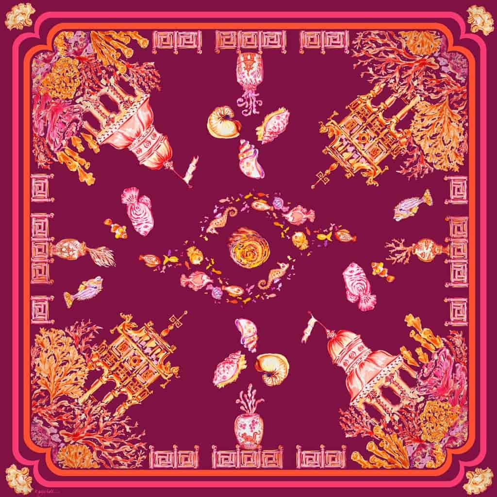 Fig Silk Twill Scarf