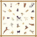 Ivory Puppy Dog Silk Twill Scarf