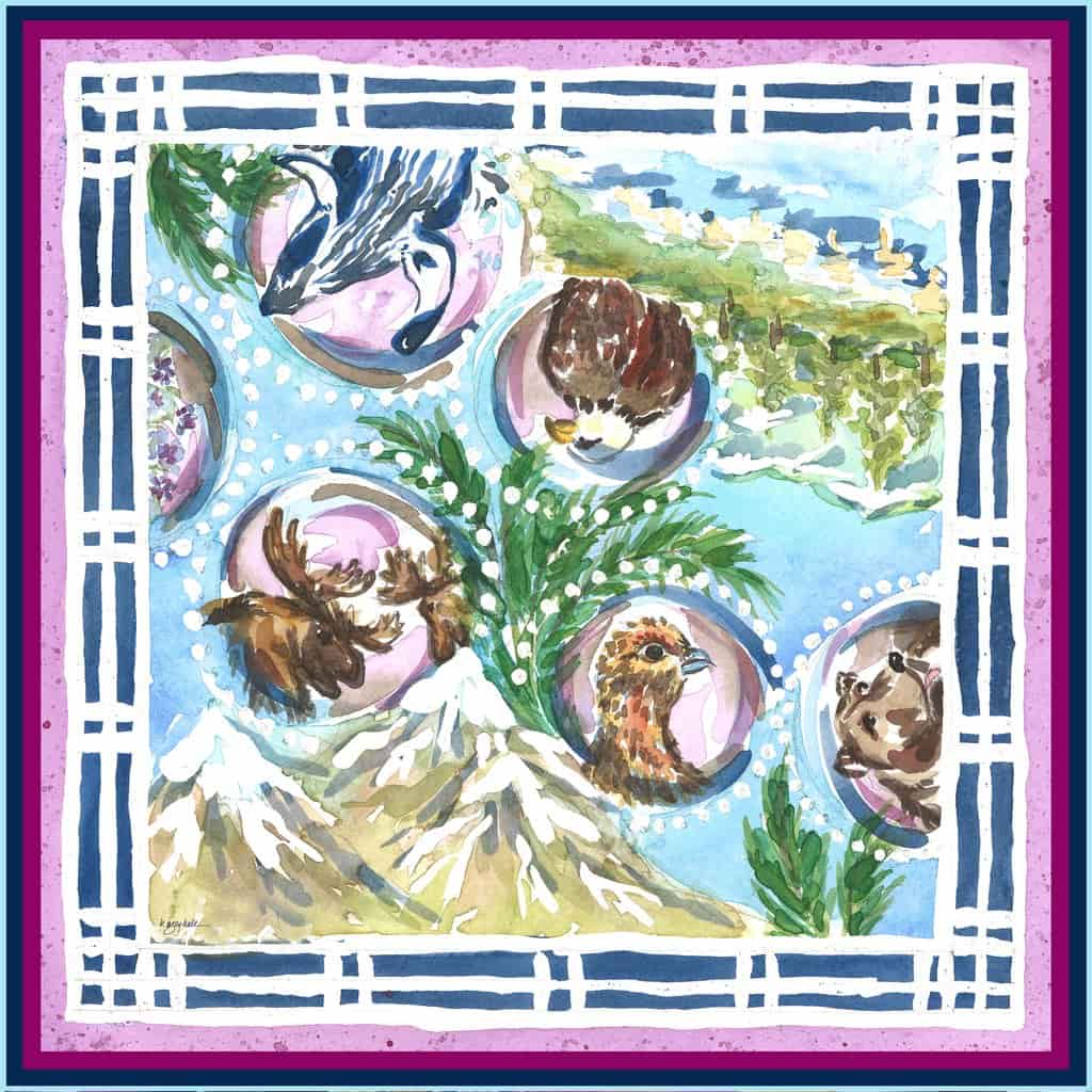 Wildlife Chic Silk Twill Scarf