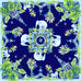 Royal Navy Blue Elephant Walk Silk Twill Scarf