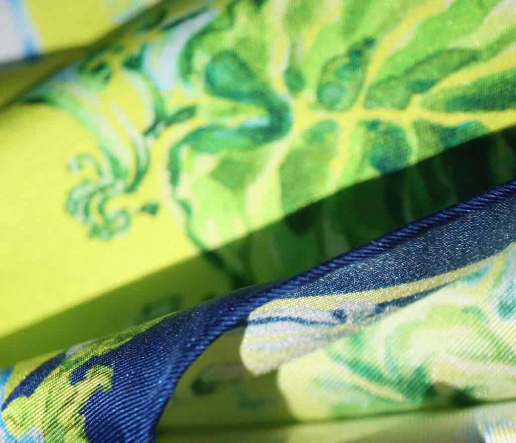Chartreuse Elephant Silk Twill Scarf