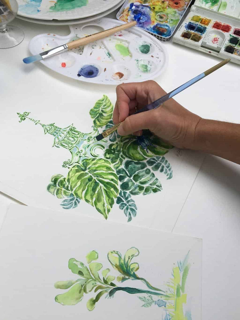 Chartreuse Elephant Silk Twill Scarf