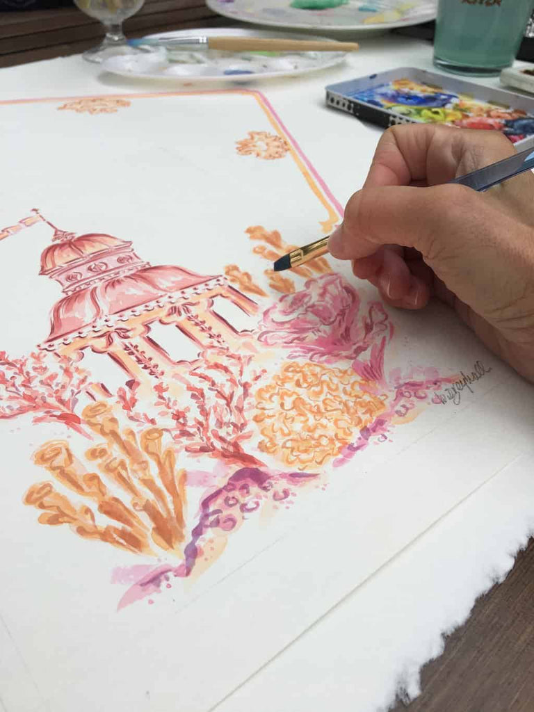 Raspberry Pagoda Silk Twill Scarf