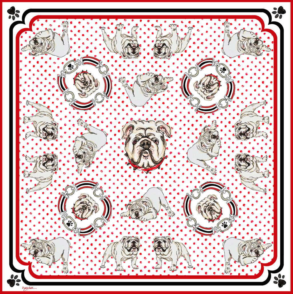School Spirit - Bull Dog Silk Scarf