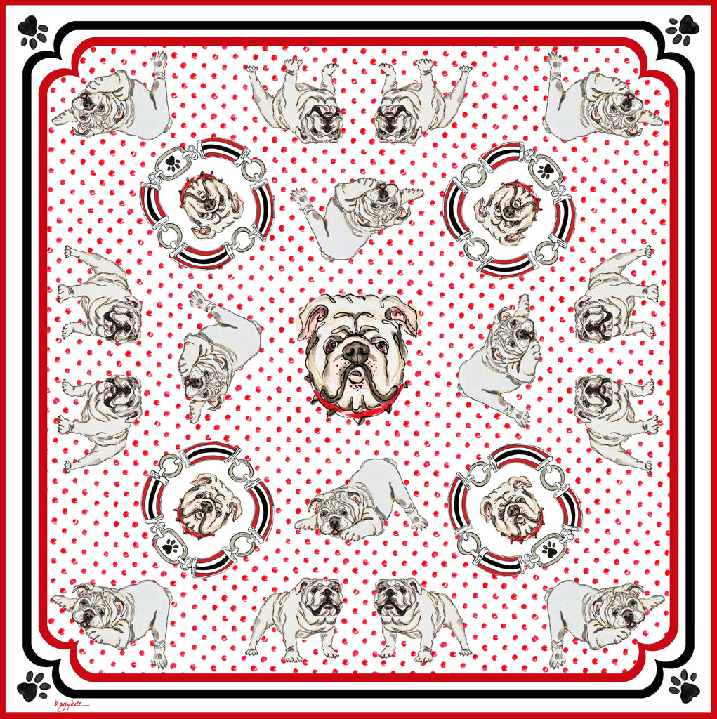 School Spirit - Bull Dog Silk Scarf