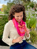 Raspberry Pagoda - Chinoiserie in the Sea 100% Silk Twill Scarf