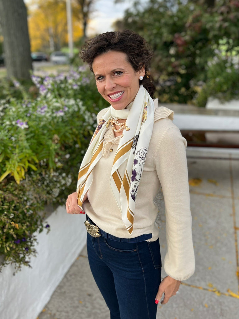 Ivory Pups - Creamy Ivory 100% Silk Twill Dog Scarf