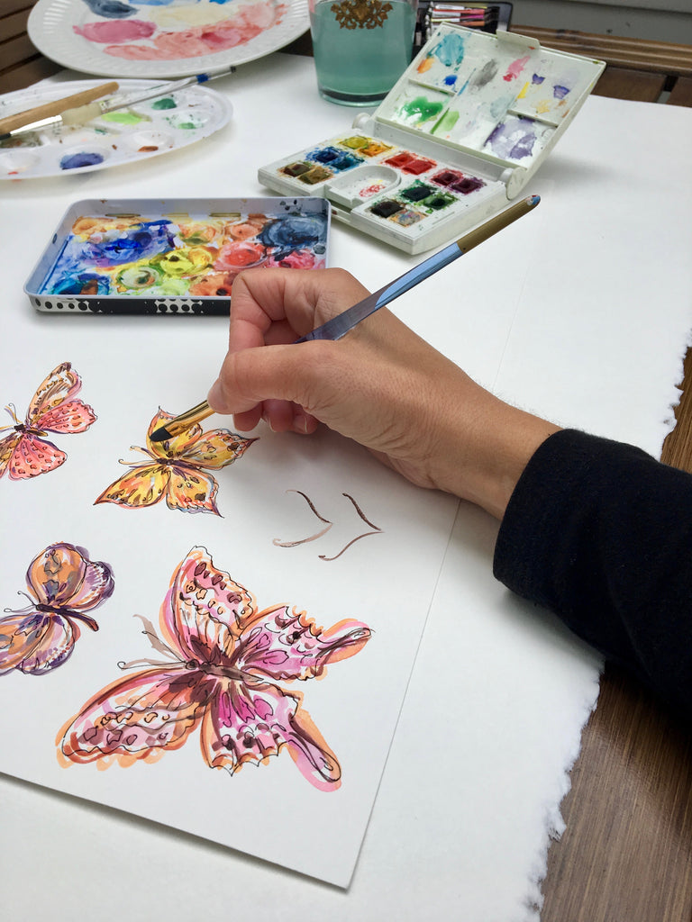 Pearls & Butterfly Bliss - 100% Silk Twill Scarf