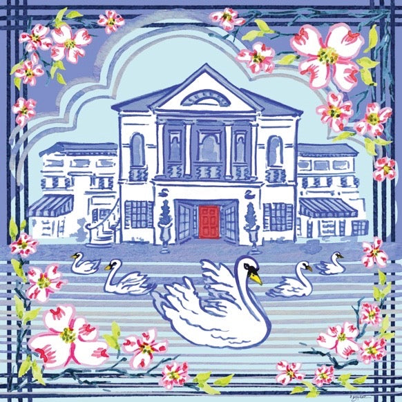 Batik Belle Swan - 100% Silk Twill Scarf