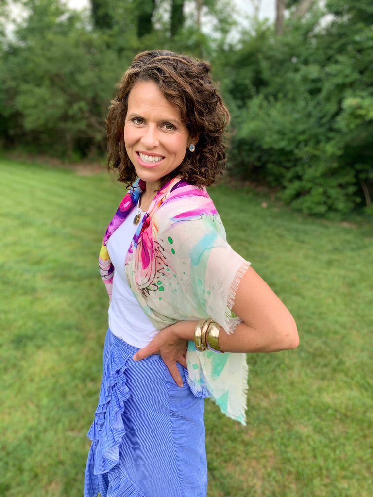 Pop Art Hippo! Cashmere - Silk Scarf