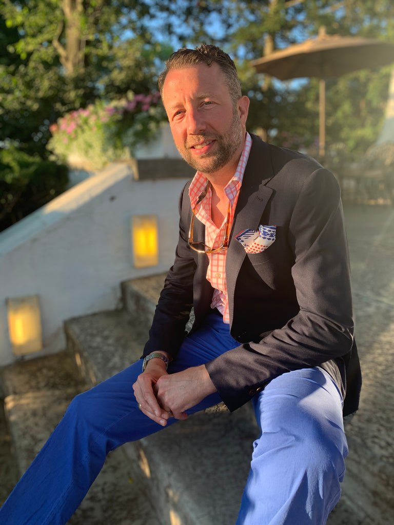 Abstract American Flag - 100% Silk Twill Pocket Square & Scarf