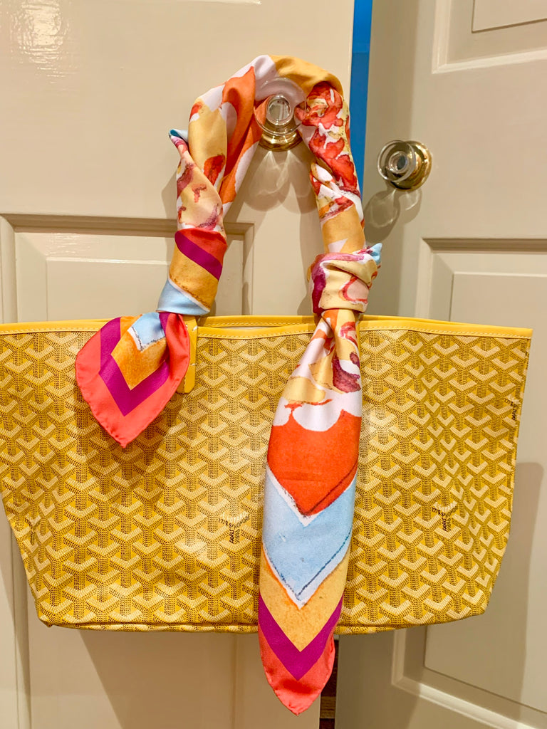 Coral Kaleidoscope - 100% Silk Twill Scarf