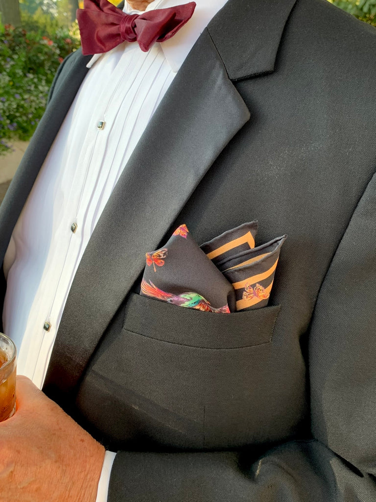 Black as Midnight - African Birds - 100% Silk Twill Scarf