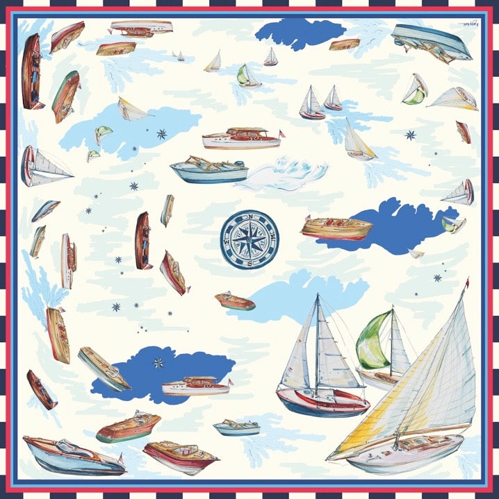 Wooden Boats - 100% Silk Twill Scarf