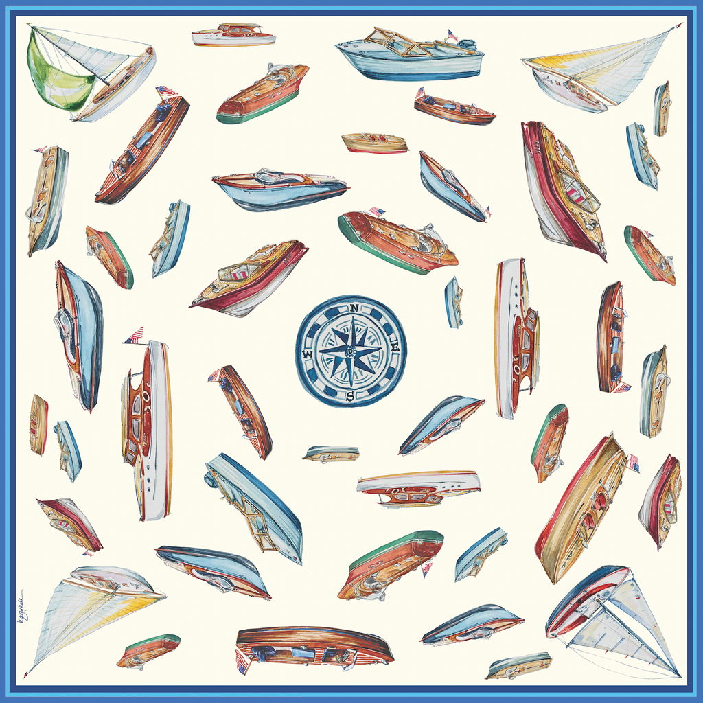Wooden Boat - Silk Twill Pocket Square