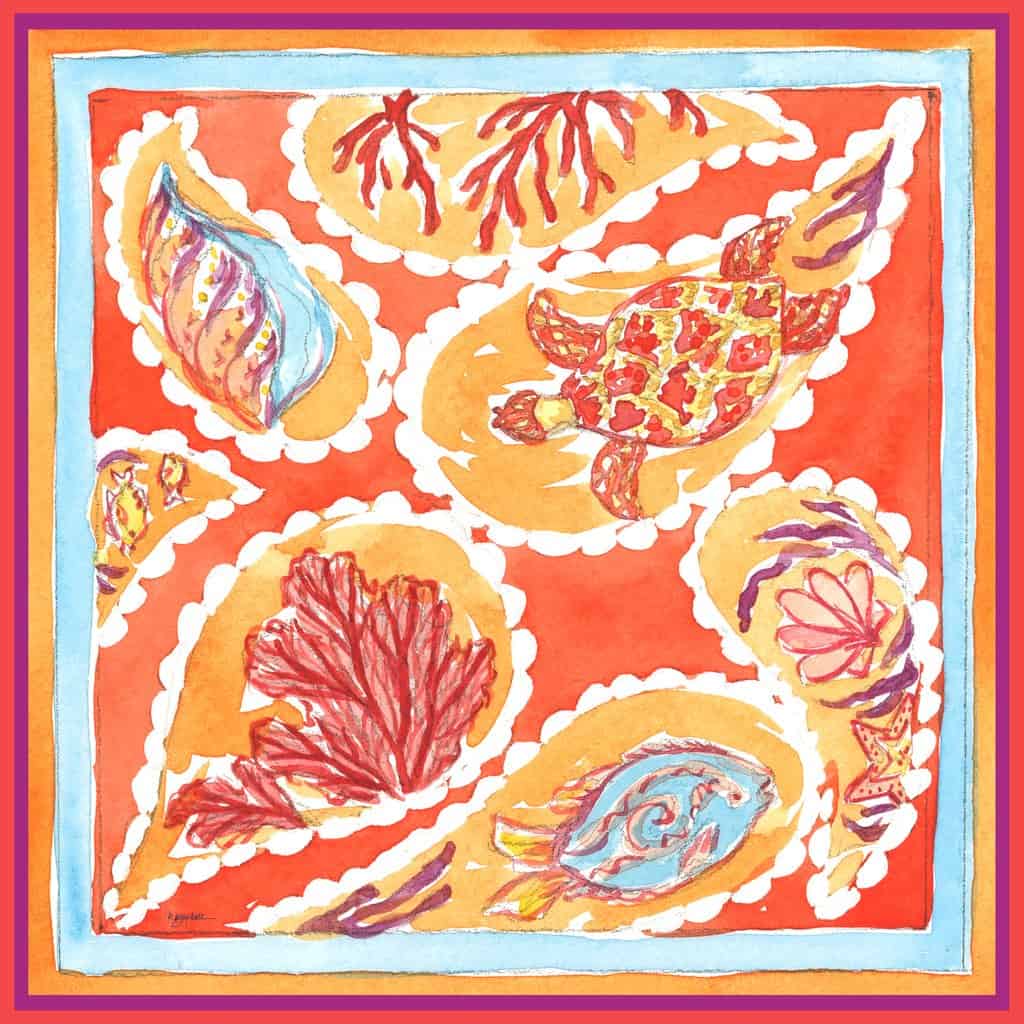 Watercolor Studio by Grey Hall Design ~ original silk scarf designs