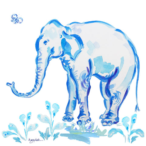 Elephant (facing left) - Watercolor Art Print