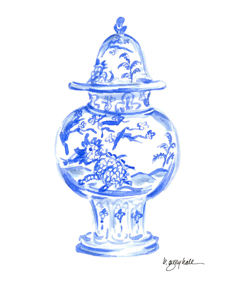 Dragon Jar – Watercolor Art Print