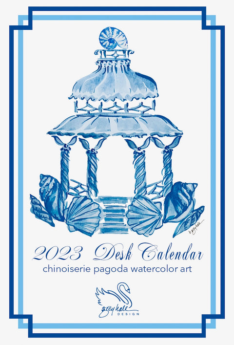 2023 Desk Calendar ~ Chinoiserie Pagodas
