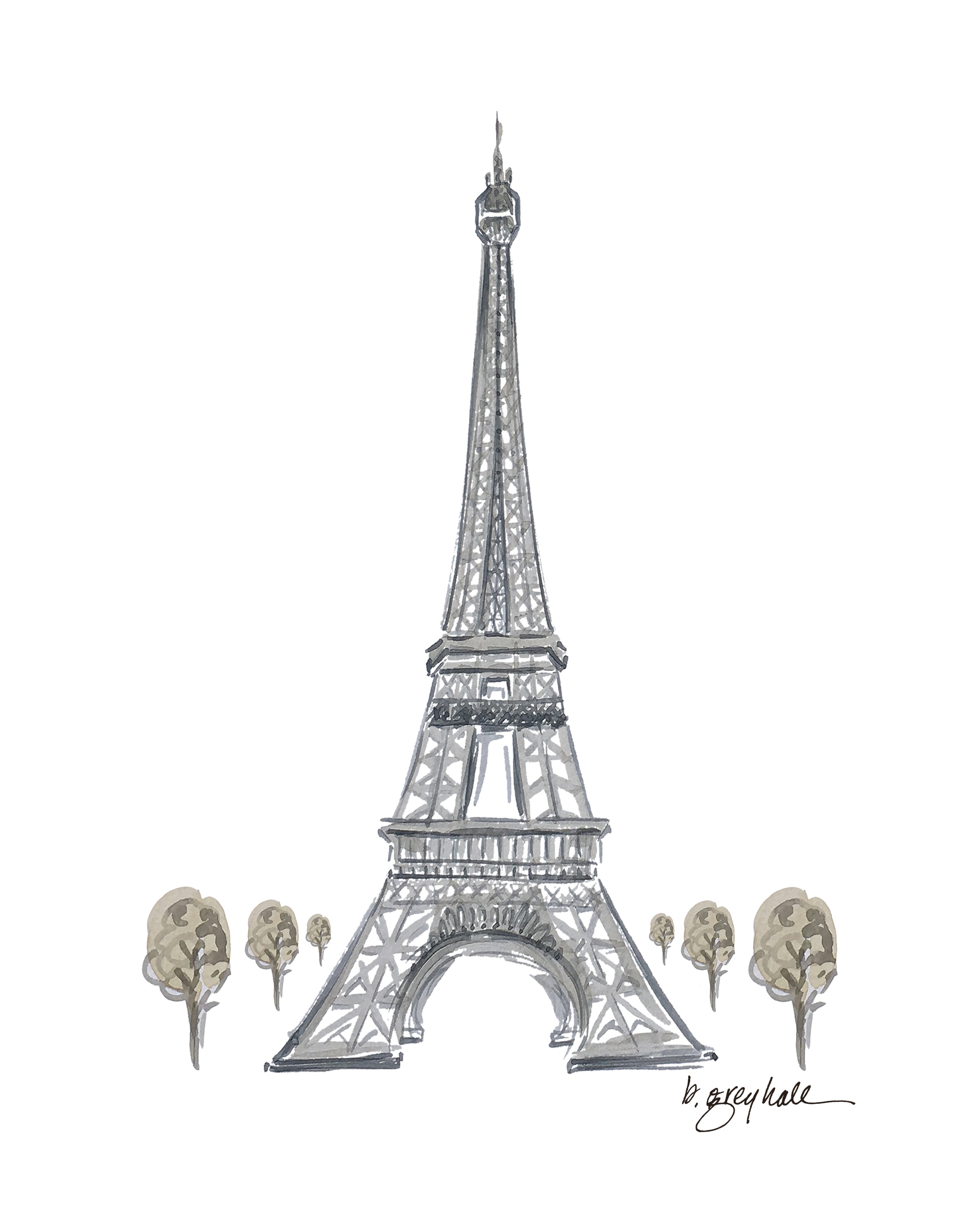 Eiffel Tower Paris France Watercolor sketch hand drawn illustration 8881966  Vector Art at Vecteezy