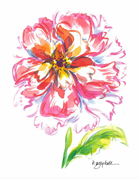 Peony Flower – Watercolor Art Print